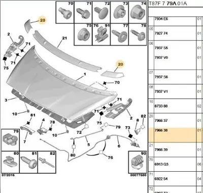 PSA 7966.38 Sol Üst Kaput Bakalit  7966.38