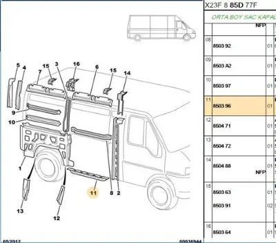 PSA 8503.96 Sol Alt Lonjeron  8503.96