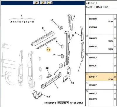 PSA 8304.47 Kavçuk Conta 830447 853042211 RA1916 853042213 361111183479 RK1916 FBK577 SK13305 763012 RC1908