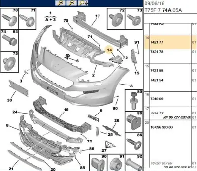 PSA 7421.77 Tampon Bağlantı Ayak 742177