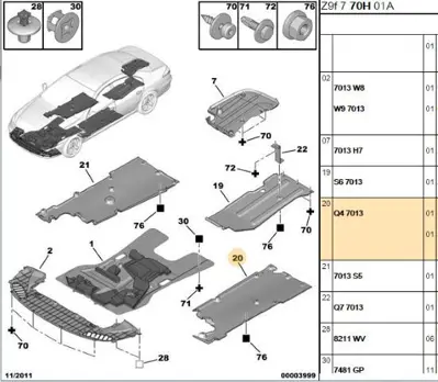 PSA 7013.Q4 Alt Hava Deflektörü 7013.Q4