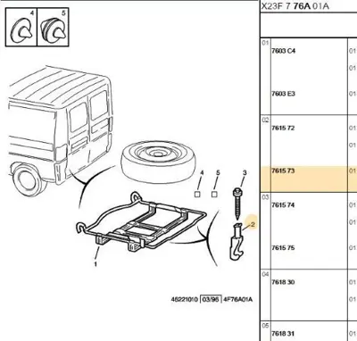 PSA 7615.73 Stepne Kancası  7615.73