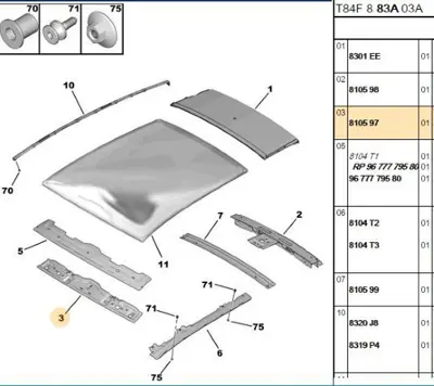 PSA 8105.97 Tavan Sacı Ön Travers  8105.97