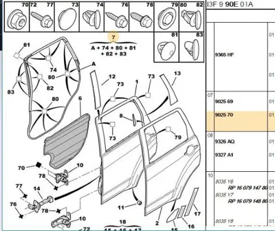 PSA 9025.70 Sağ Kapı Lastiği  9025.70