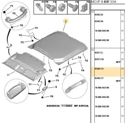 PSA 8338.CX Tavan Kaplaması  8338.CX
