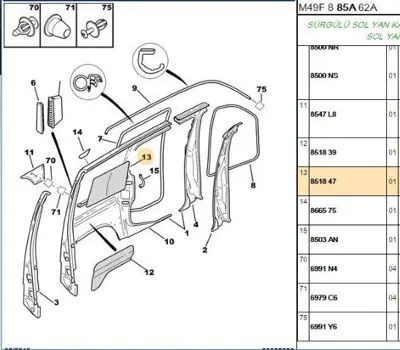 PSA 8518.47 Arka Çam.Ses İzolasyonu  8518.47