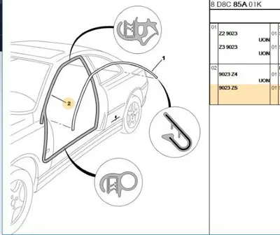 PSA 9023.Z5 Kapı Lastiği  9023.Z5