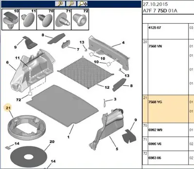 PSA 7568YG Stepne Kapak C3 (B618) C3 Pıcasso 7568.Yg 7568YG