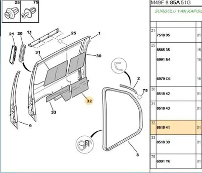 PSA 8518.41 Arka Çamurluk Ses İzolasy 8518.41