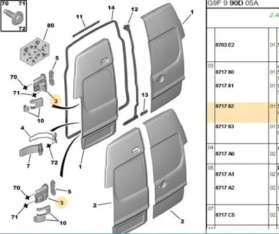 PSA 8717.82 Bagaj Kapak Menteşesi  8717.82