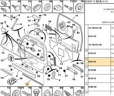PSA 8707.60 Bagaj Lastiği 870760
