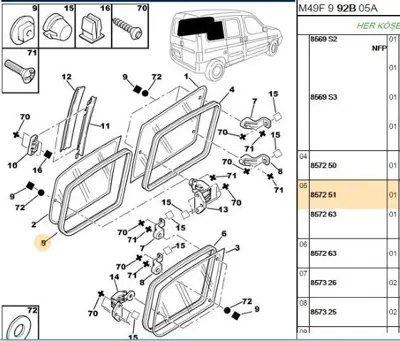 PSA 8572.51 Yan Duvar Arka Cam Fitili 857251