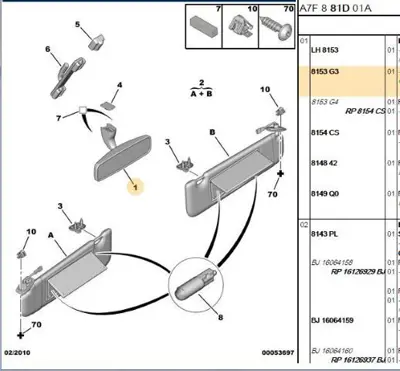 PSA 8153.G3 İç Dikiz Aynası  8153G3