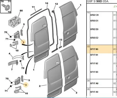 PSA 8717.80 Bagaj Kapak Menteşesi  8717.80