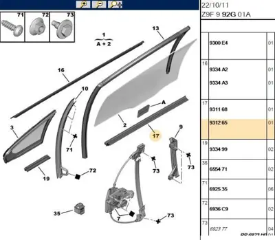 PSA 9312.65 Cam Çıtası  9312.65