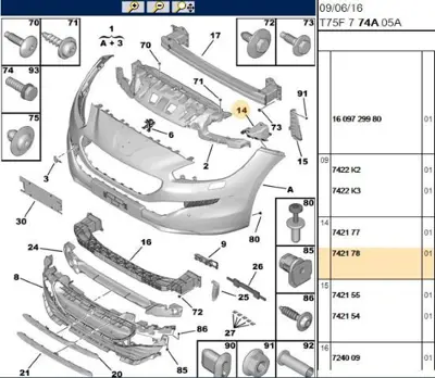 PSA 7421.78 Tampon Bağlantı Ayak 742178