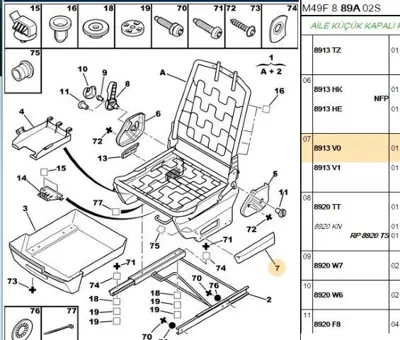 PSA 8913.V0 Kızak Muhafazası Sol Dış  8913.V0