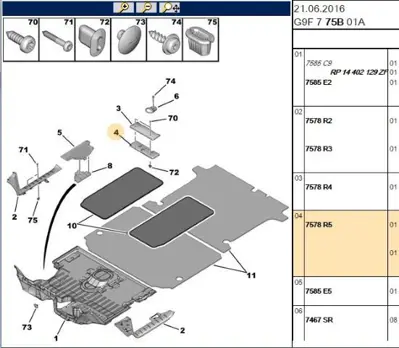 PSA 7578.R5 Bagaj Eşik Bakaliti 7578R5