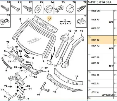 PSA 8104.82 Ön Cam Üst Traversi 810482