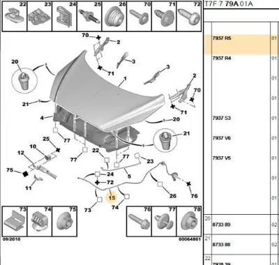 PSA 7937.R5 Kaput Açma Teli  7937.R5