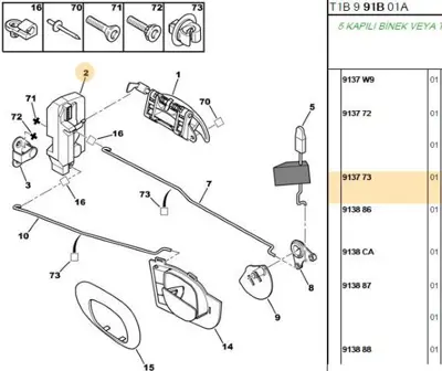 PSA 9137.73 Kapi Kilidi 913773 8EA737640001 4597SP 810511093 7701499615 455693 DRS3625 8602103 7700865985 4514