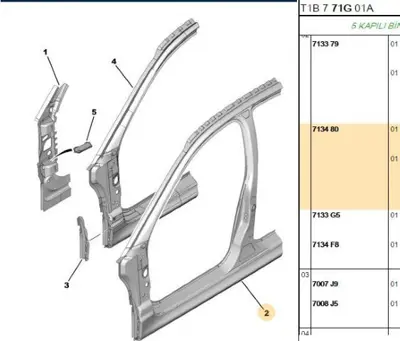 PSA 7134.80 Yan Kasa Sacı  7134.80