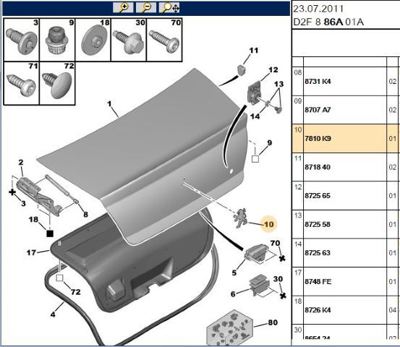 PSA 7810.K9 Bagaj Kapak Aslan Amblemı 7810K9 7810.K9