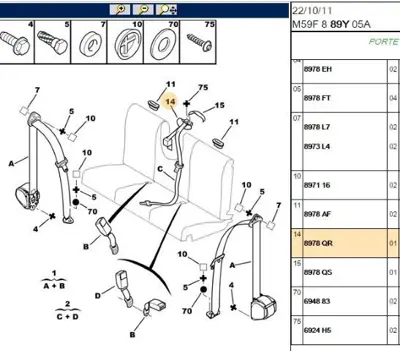 PSA 8978.QR Emniyet Kemer Bakaliti 8978QR