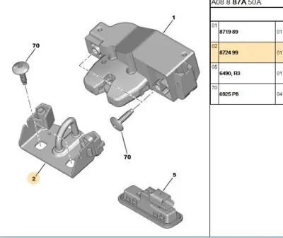 PSA 8724.99 Bagaj Kilit Karşılığı  8724.99