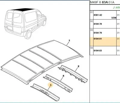 PSA 8104.81 Tavan Destek Traversi Ark 8104.81