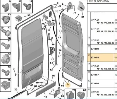 PSA 8710.93 Arka Kapı Fitili  8710.93