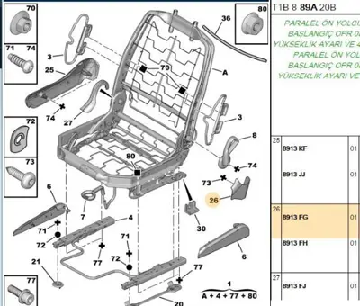PSA 8913.FG Koltuk Yan Bakaliti  8913.FG