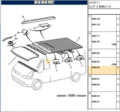 PSA 8304.28 Tavan Ara Parçası Büyük V 830428