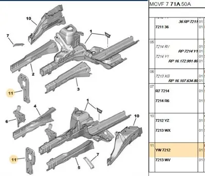 PSA 7212.YW Alın Dayanağı 7212YW