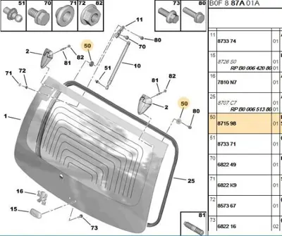 PSA 8715.98 Arka Cam Bağlantı Ara Pul 871598
