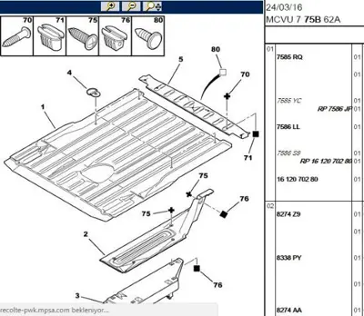 PSA 7467.Q3 Sol Orta Saç İç Kaplama  7467.Q3