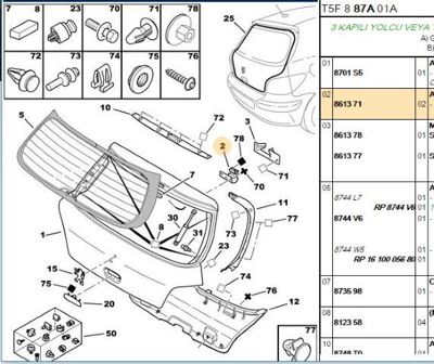 PSA 8613.71 Bagaj Kapak Menteşesi 861371