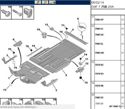 PSA 7467.KN Sol Sürgülü Kapı Kaplamas 7467KN