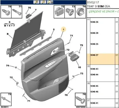 PSA 9346.27 Kapı Döşemesi  9346.27