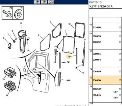 PSA 9303.90 Cam Lastiği  9303.90