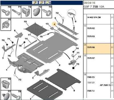 PSA 7578.R6 Bagaj Kapak Eşik Bakaliti 7578.R6