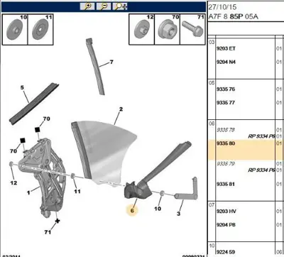 PSA 9335.80 Kelebek Cam Fitili 933580