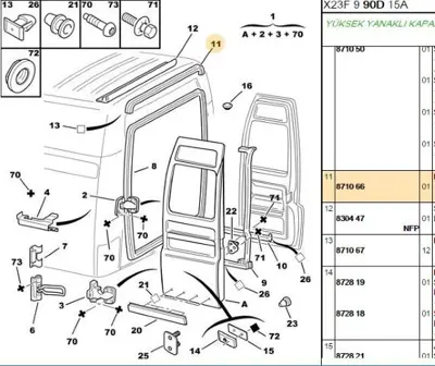 PSA 8710.66 Arka Kapı Fitili  8710.66