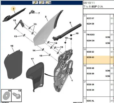 PSA 9335.63 Kelebek Cam Dış Fitili  9335.63