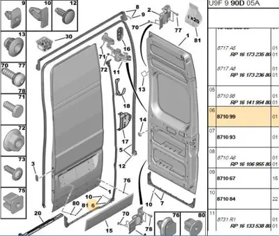 PSA 8710.99 Bagaj Kapak İç Lastiği  8710.99