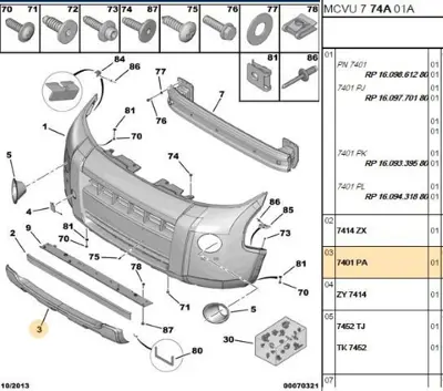PSA 7401.PA Ön Tampon Koruma Bakalit 7401PA