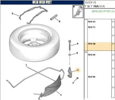 PSA 7615.A6 Stepne Çengeli  7615.A6