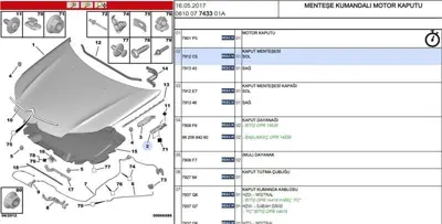 PSA 7912.C5 Ön Kaput Mentese Sol C5x7 7912.C5