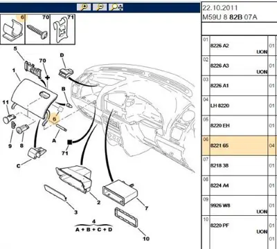PSA 8221.65 Klip Sustasi 822165 CV3039 C01071 824130 HYSNTA47 ADG089137 4950009800 J28205109 2210NS27A47 45HY010