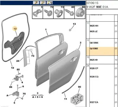 PSA 9365.QJ Sağ Arka Kapı Izolatörü 9365.QJ